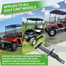 Adjustable bracket distance on the 10L0L hitch showing cart model compatibility