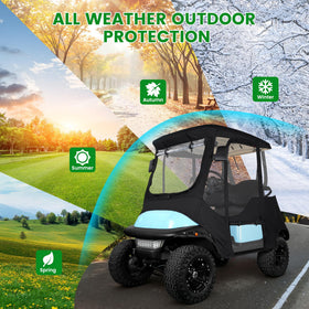 All-season protection for clubs and passengers during outdoor rounds