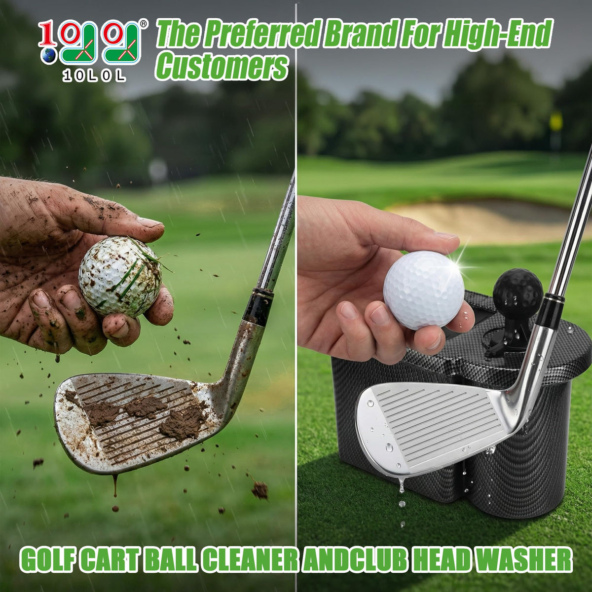 10L0L Detachable Club Head Cleaner for easy maintenance during play