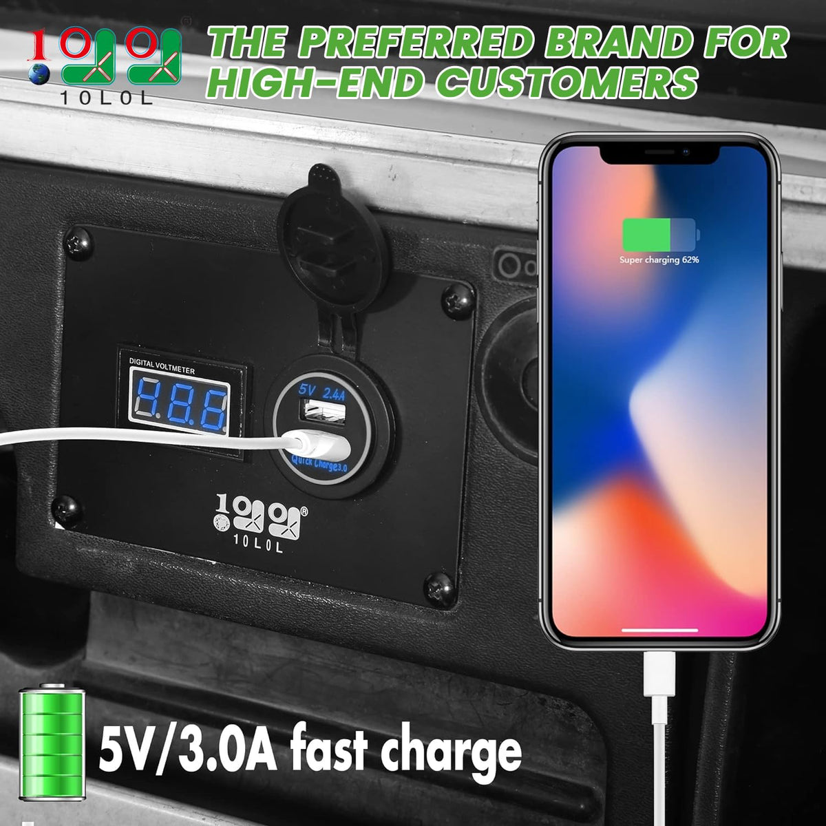10L0L Digital Battery Voltmeter provides quick battery readings on the go.