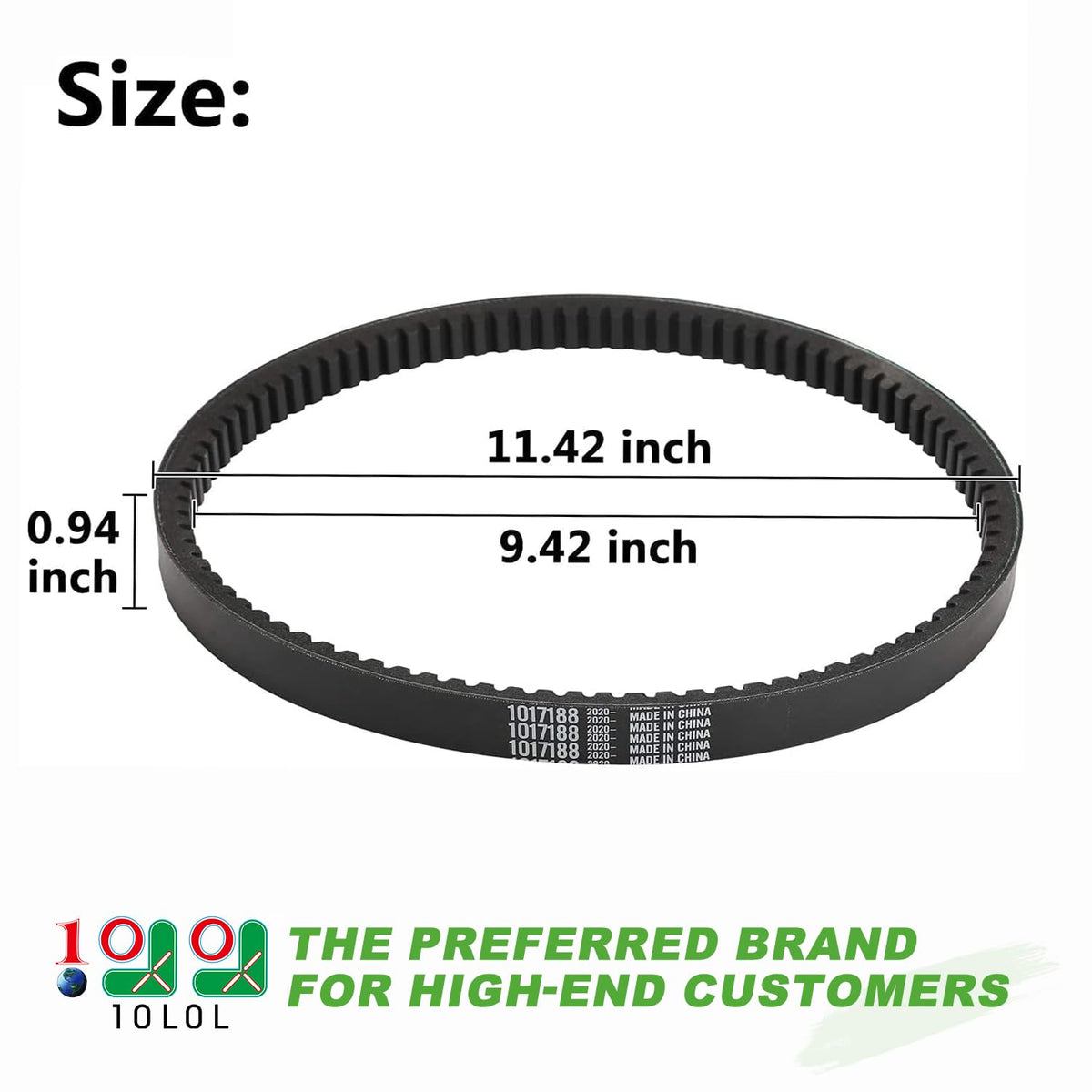 10L0L belt during installation on Club Car DS illustrating precise fit