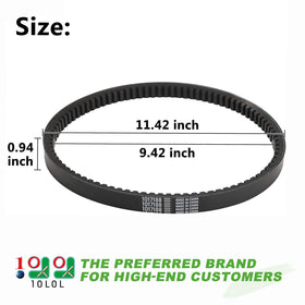 10L0L belt during installation on Club Car DS illustrating precise fit