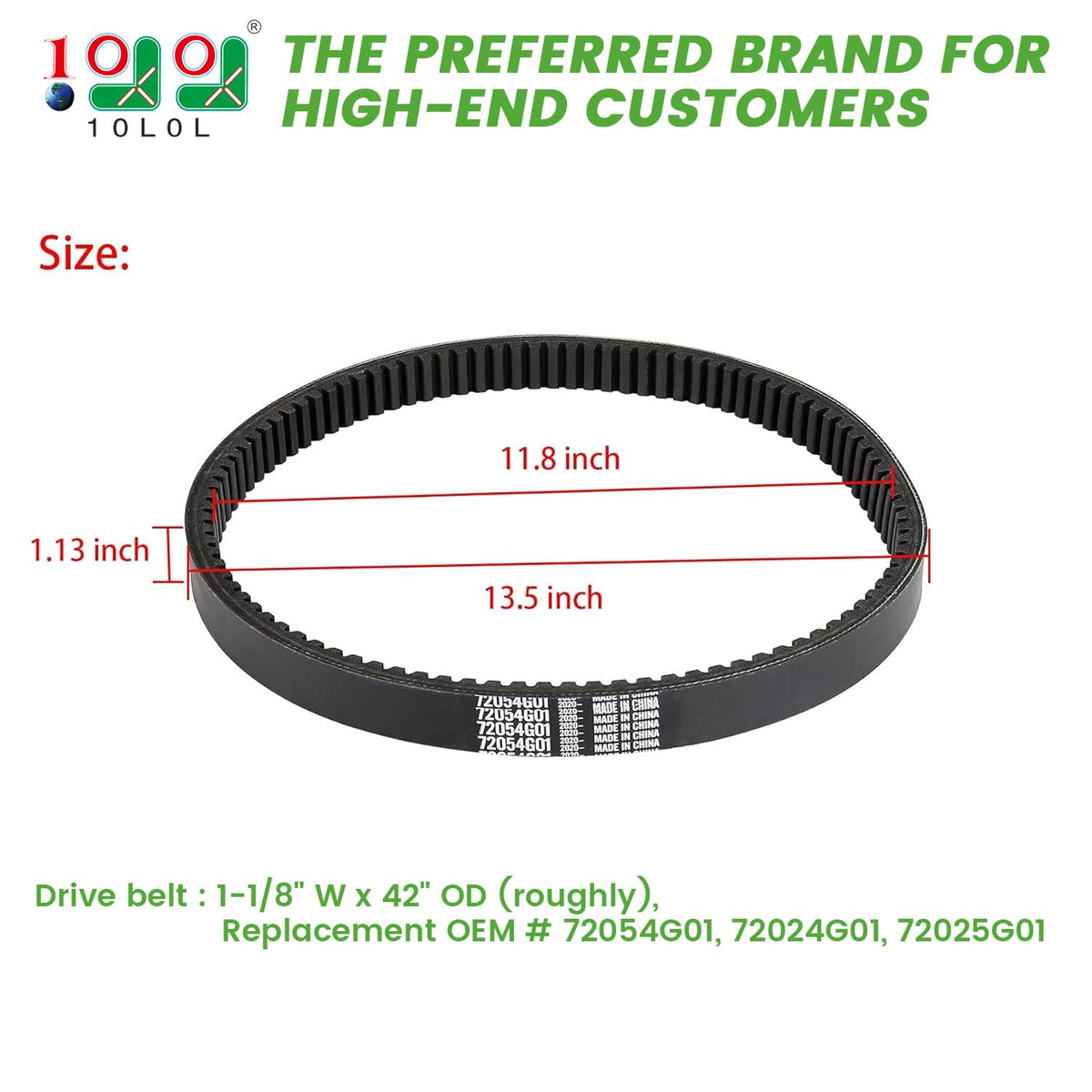 10L0L belt closeup highlights width and rugged construction quality