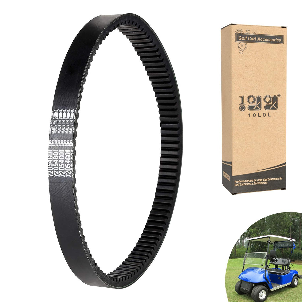 10L0L golf cart drive belt installed on EZGO TXT clutch for smoother operation