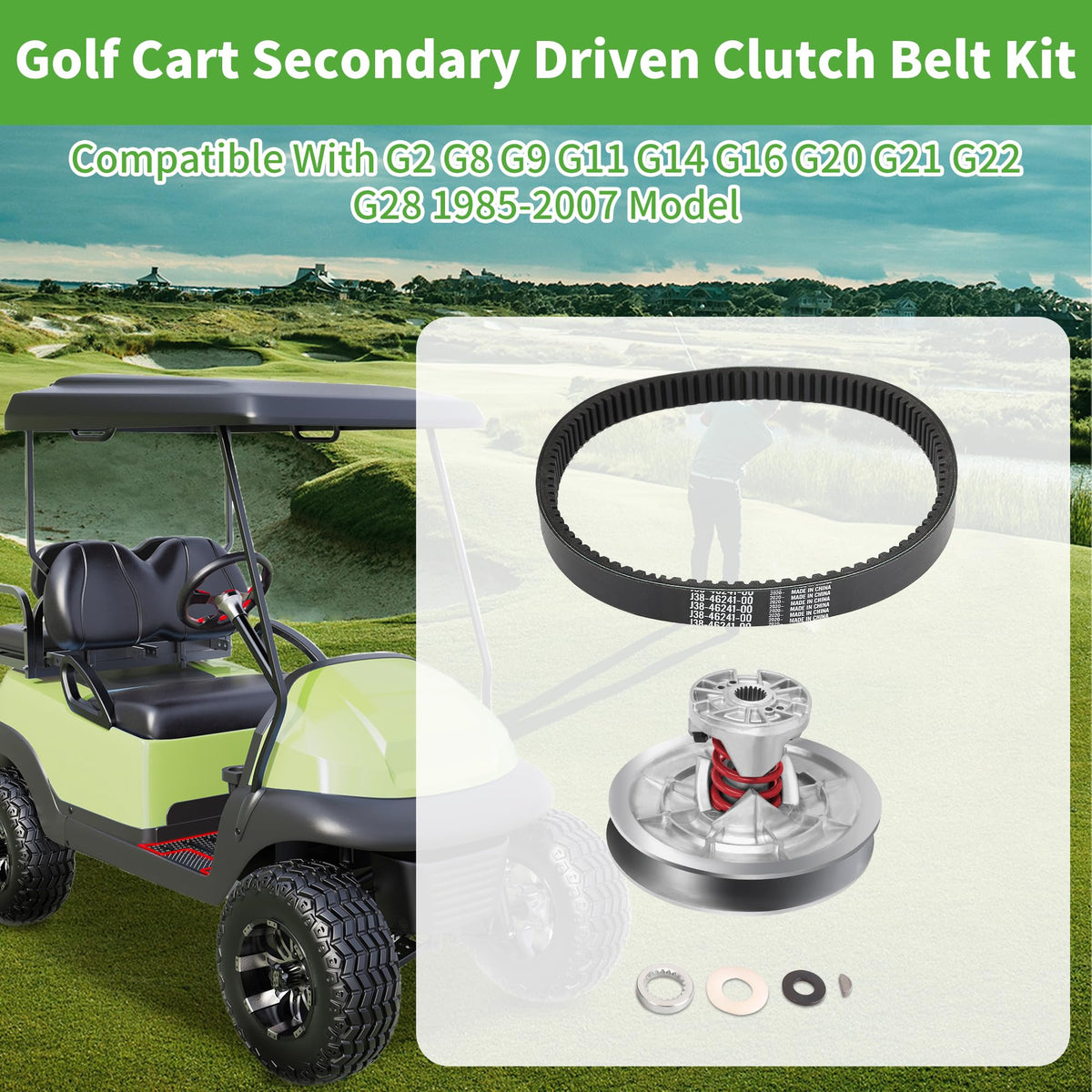 10L0L drive belt and kit contents support quick maintenance.