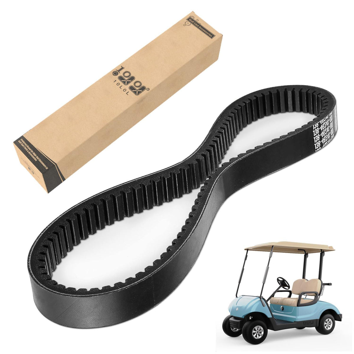 10L0L drive belt on Yamaha G2 model showing secure clutch engagement
