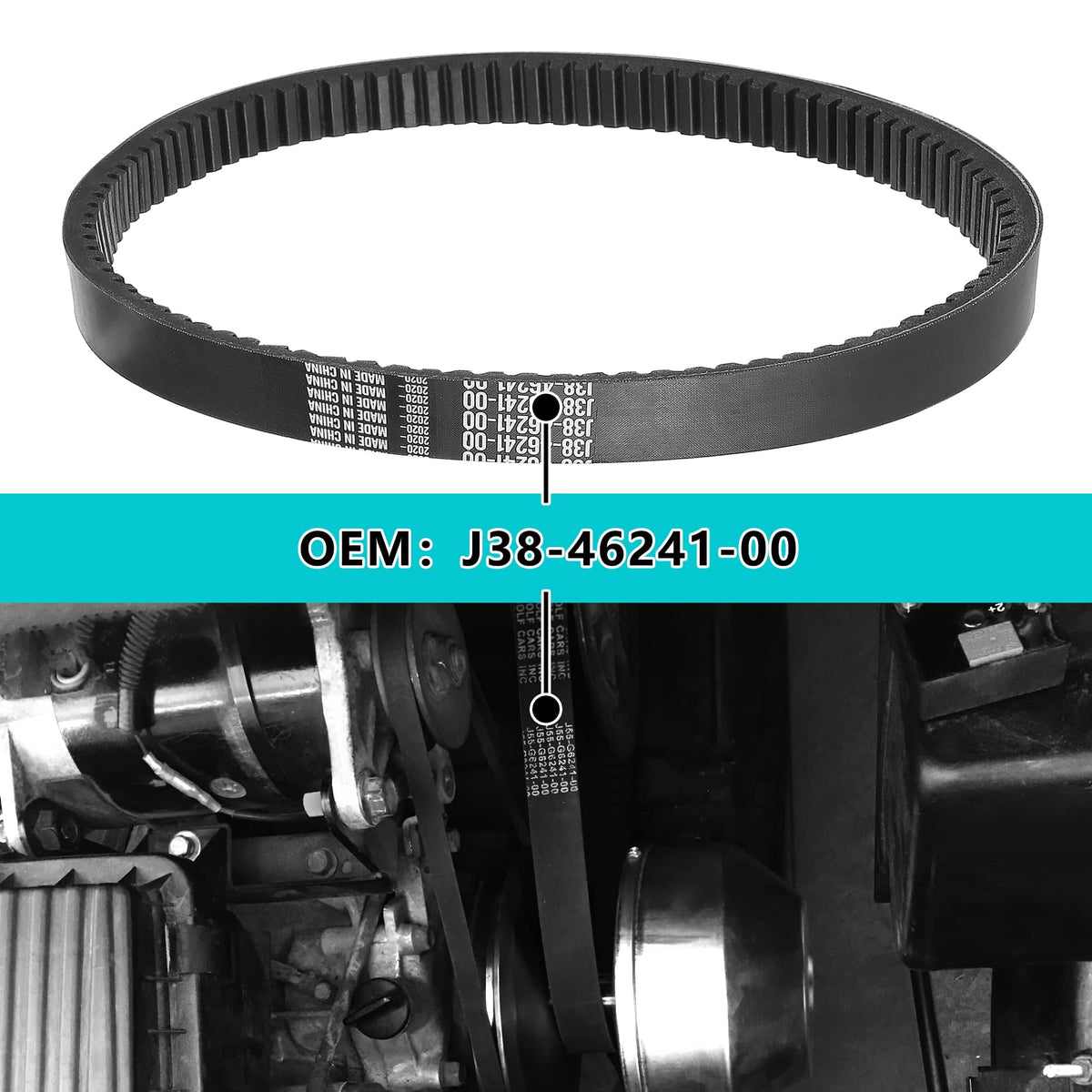 10L0L belt on Yamaha G8 ready for easy replacement