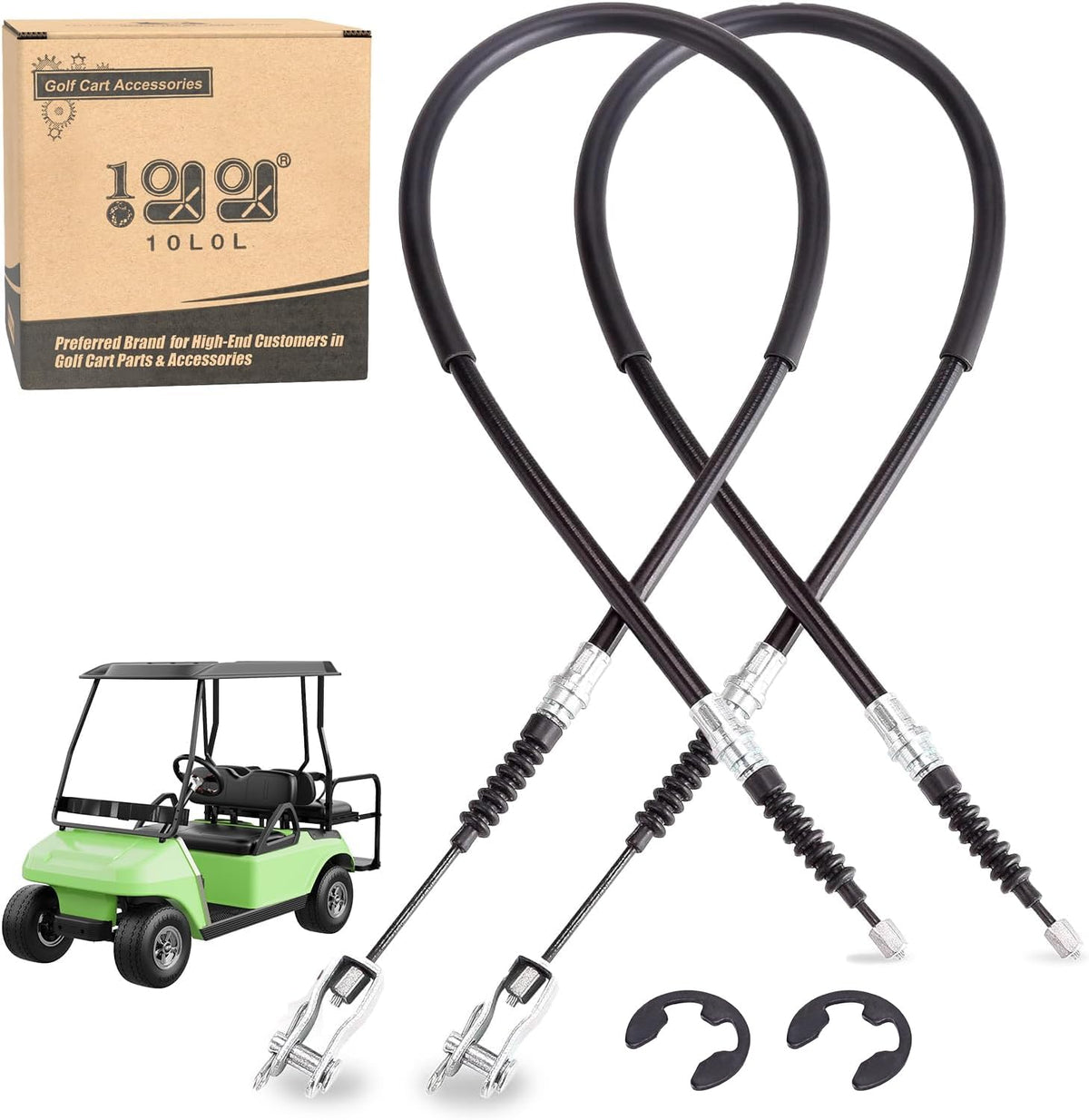 10L0L driver-side brake cable for Club Car DS with rust-resistant coating and robust metal core.