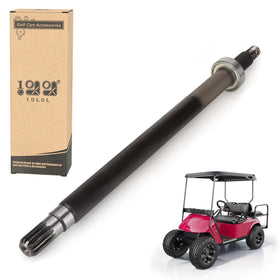 10L0L driver-side left rear axle for EZGO gas carts, supports drivetrain alignment.