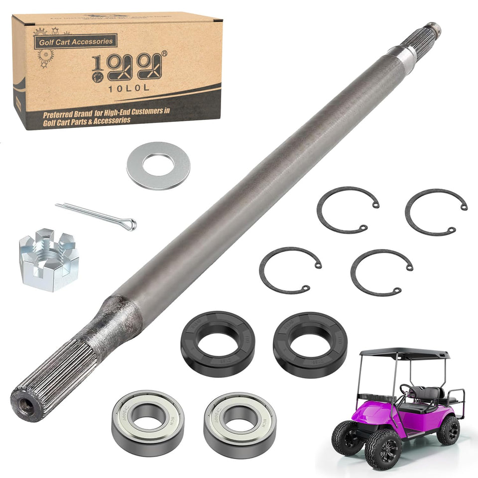 10L0L driver side rear splined axle shaft for EZGO TXT improves drivetrain reliability