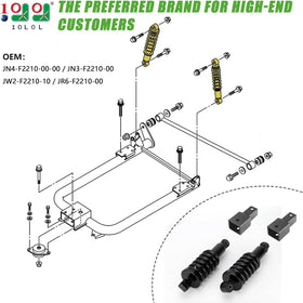 10L0L dual-pack rear shocks for Yamaha golf cart installation