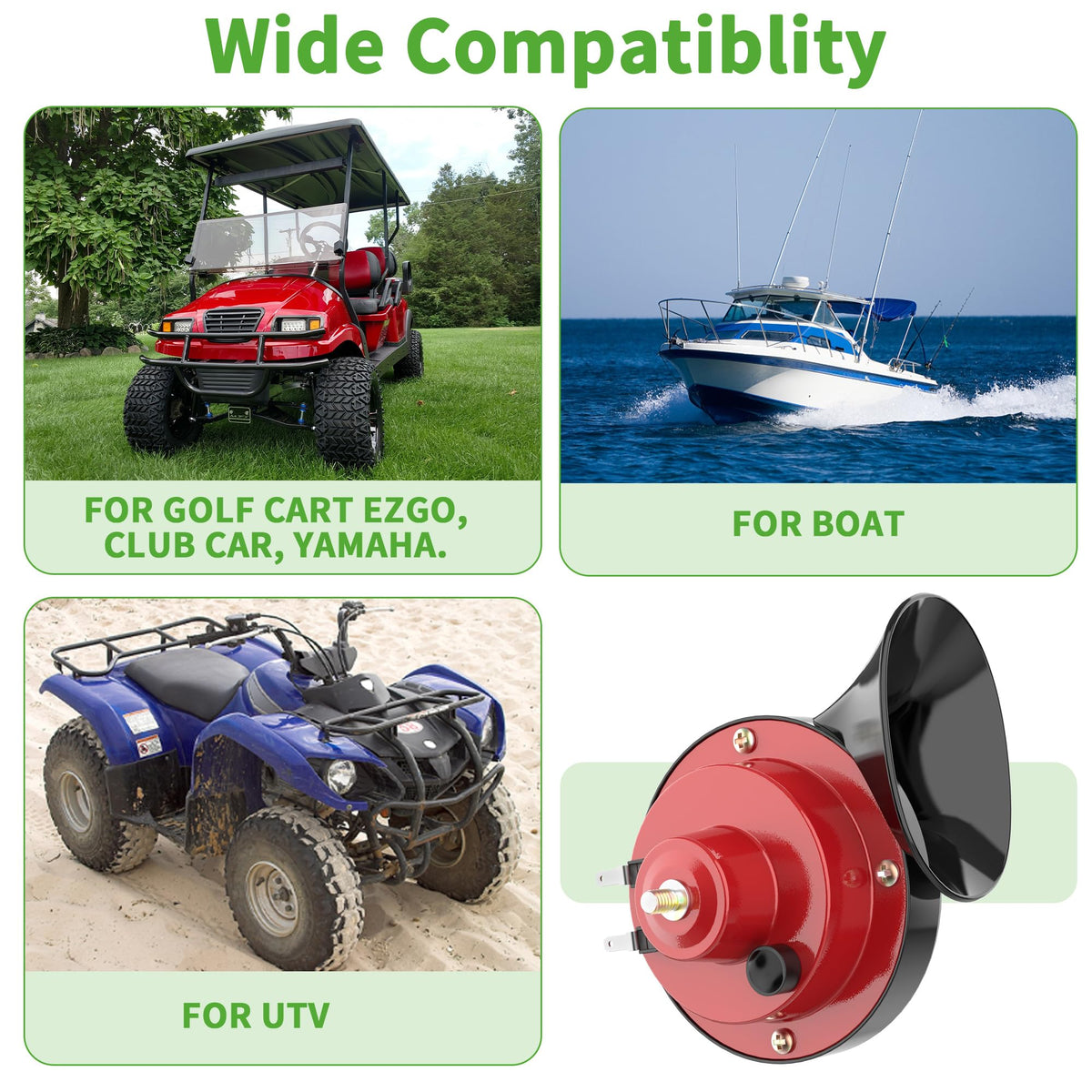 Rugged ABS housing of the 10L0L horn kit withstands weather.