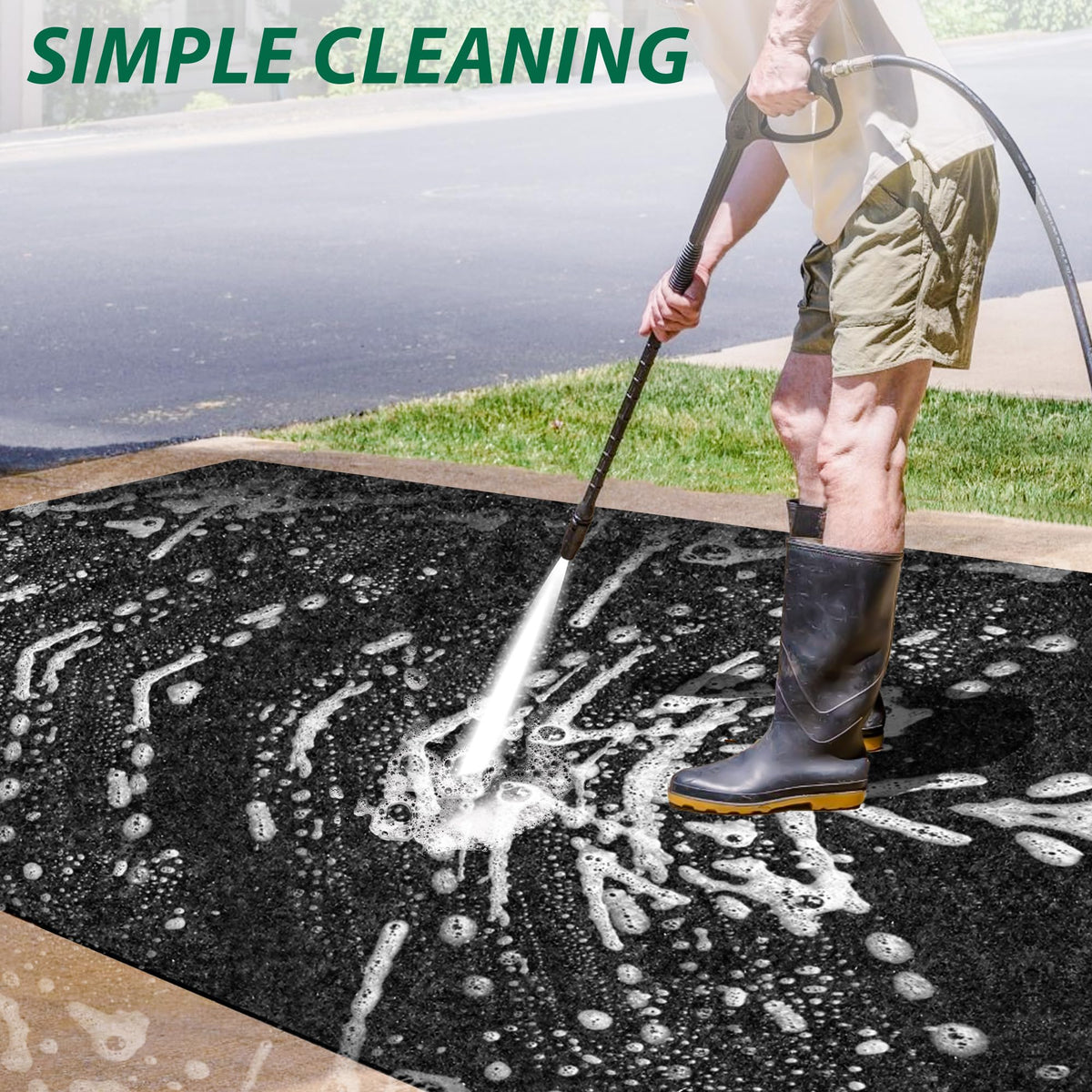 10L0L durable black mat covers large 106 by 59 inches