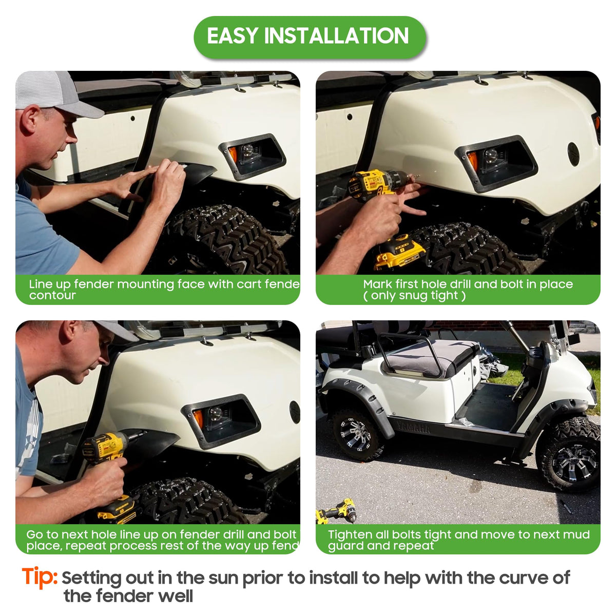 10L0L Fender Flare install kit highlights included hardware for quick setup.