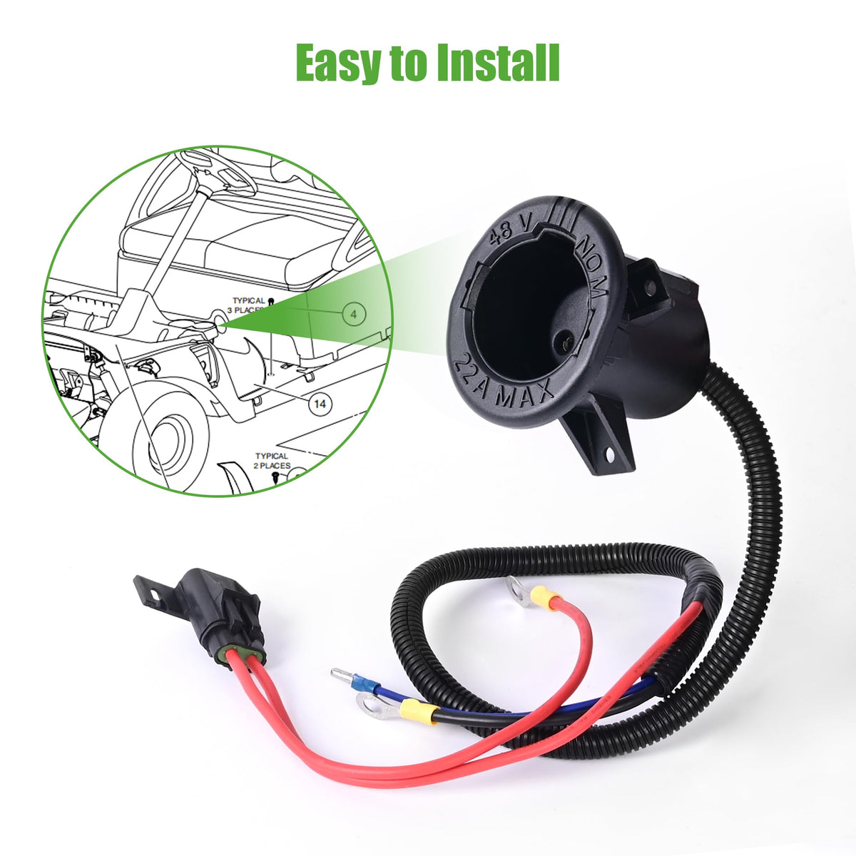 10L0L Durable Material DC Receptacle for long life.