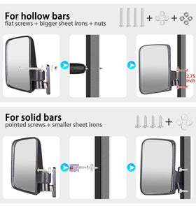 Easy installation with two mounting tool sets for hollow or solid bars