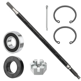 10L0L durable rear axle shaft shown in action on a Yamaha golf cart.