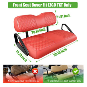 10L0L Red seat cover for daily golf cart maintenance and cleaning