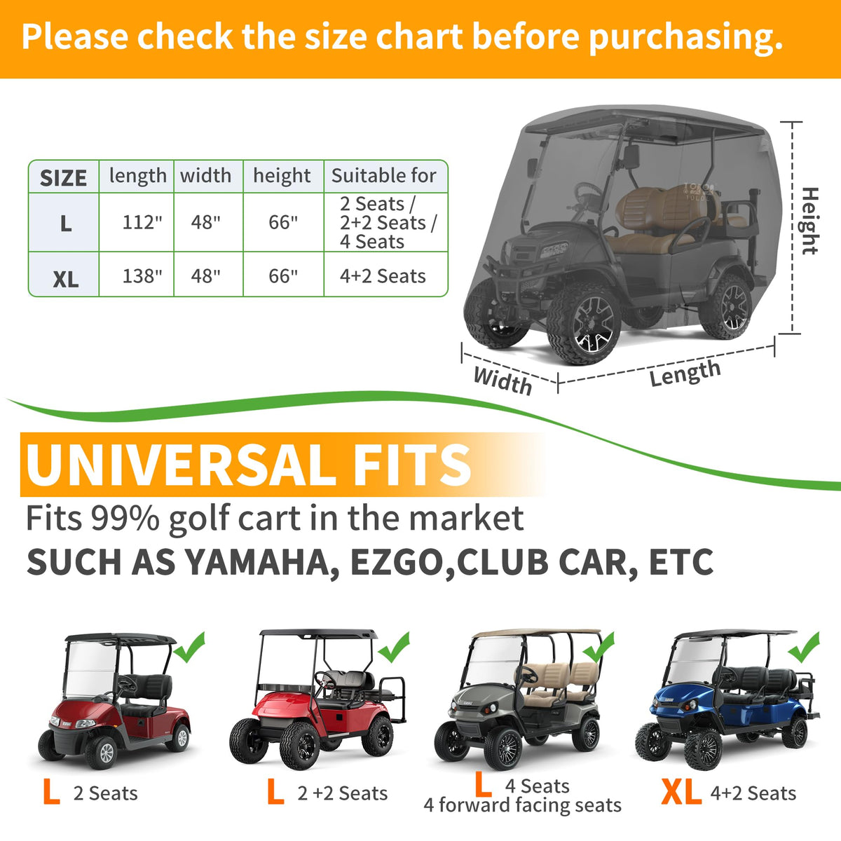 Compact folding of 10L0L golf cart cover for storage