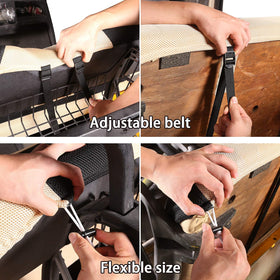 Quick-install, retractable buckles and adjustable straps