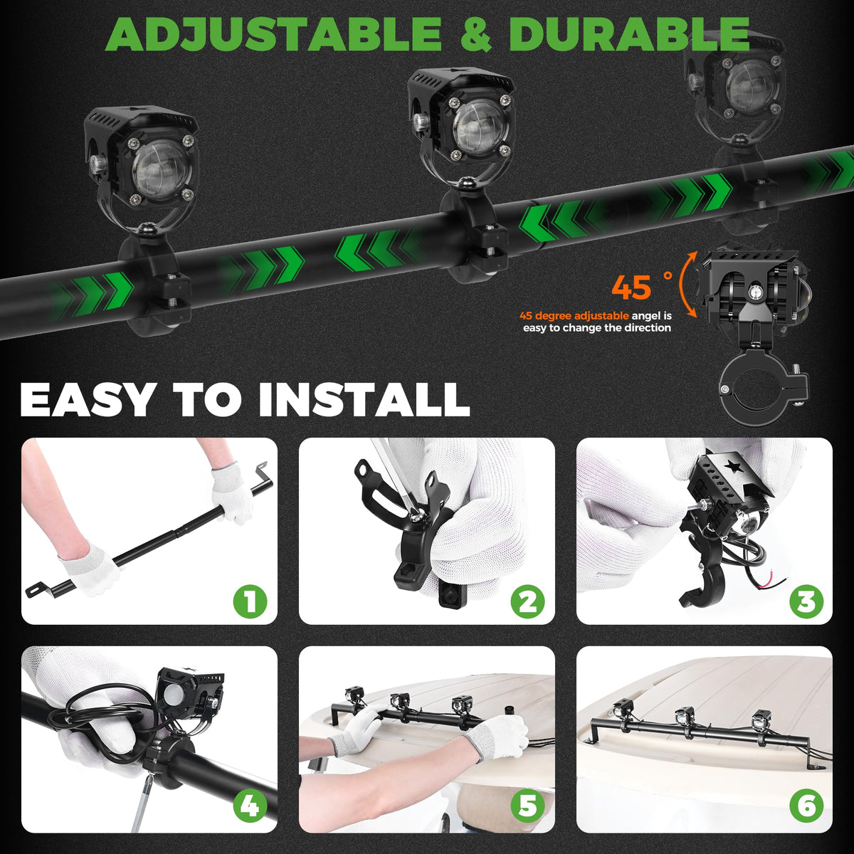Simple installation with included brackets and screws