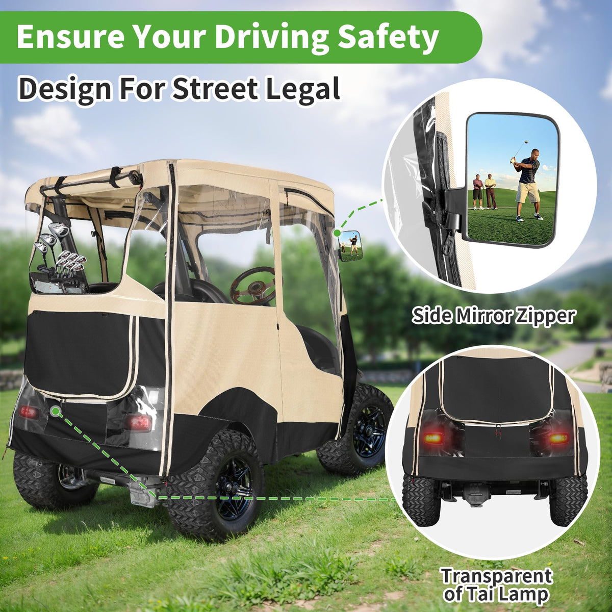10L0L Easy-install golf cart cover requires no tools