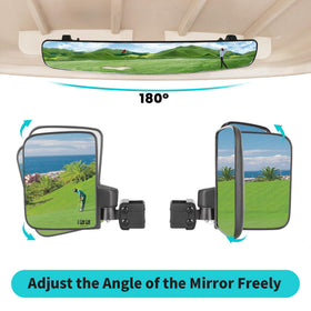10L0L easy-install golf cart mirror, tool-free setup in minutes