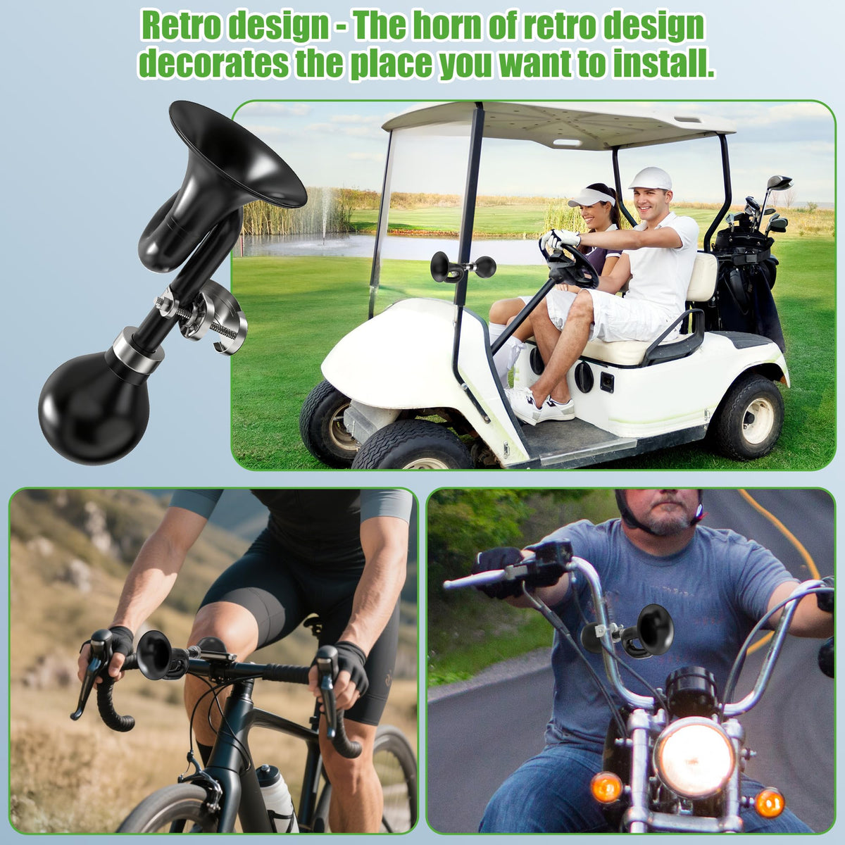 10L0L easy-install handlebar horn fits 0.87 inch bars