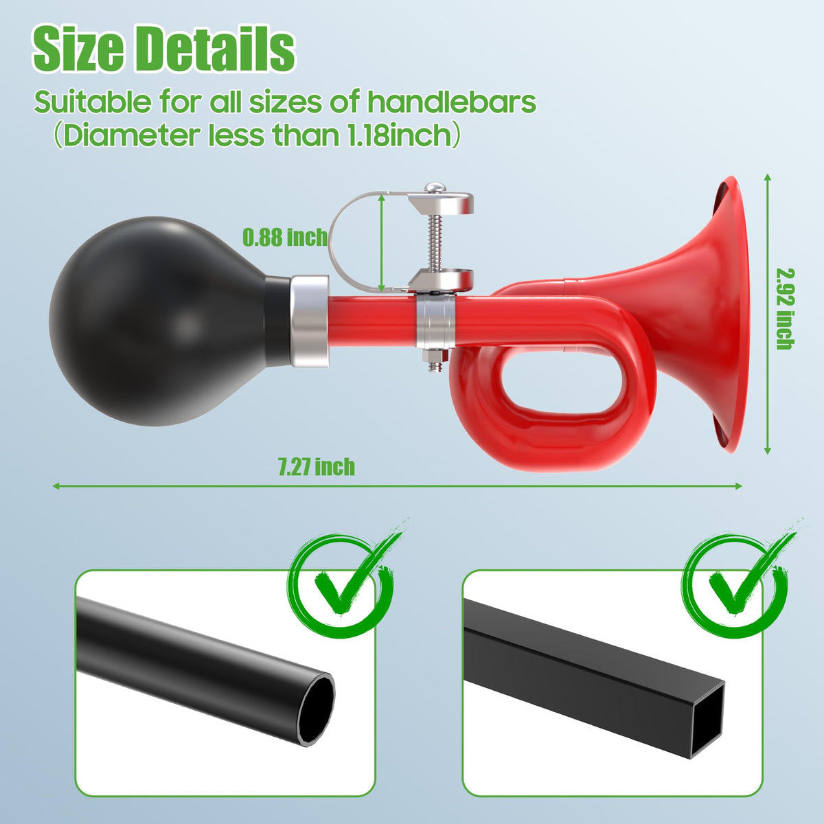 10L0L durable stainless steel horn resists rust and fading