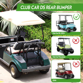 10L0L easy-install rear bumper with pre-drilled holes for Club Car DS