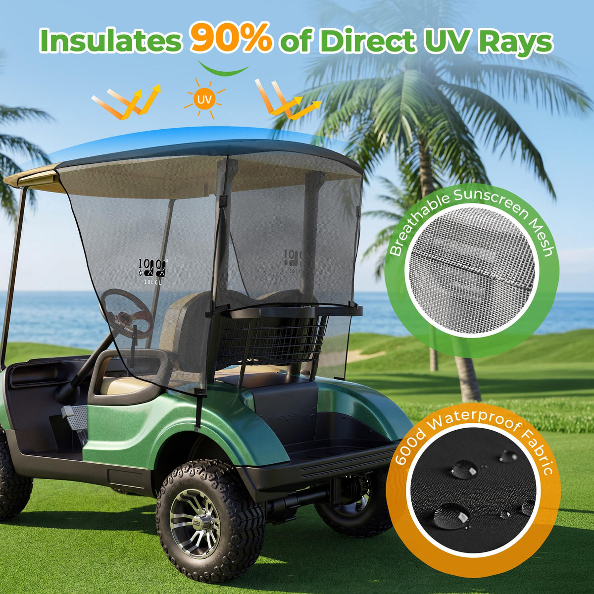 10L0L easy-install shade cover on Yamaha G29 Drive2; no tools needed.