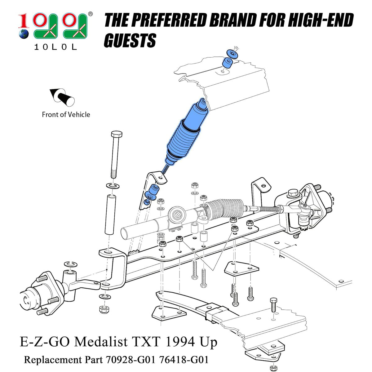 10l0L easy install shocks kit for quick upgrades.