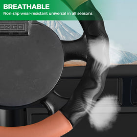 10l0l easy-install steering wheel cover enables fast on-cart setup.