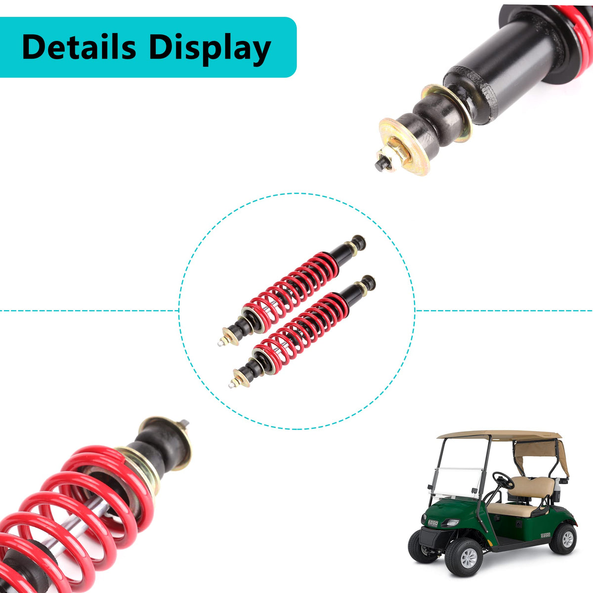 10L0L Easy installation guide and mounting hardware for EZGO shocks