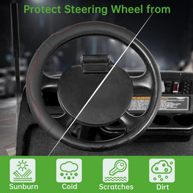 10L0L easy installation process demonstrates quick, tool-free fit on steering wheel.