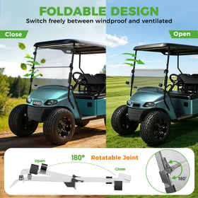 10L0L easy-install windshield requires no drilling for EZGO TXT