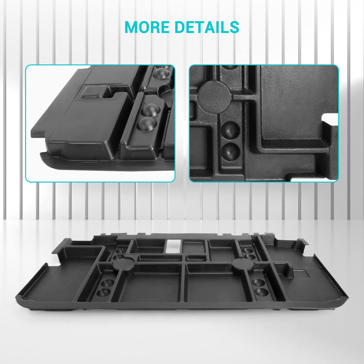 Removable and easy-to-clean 10L0L tray for quick maintenance underseat