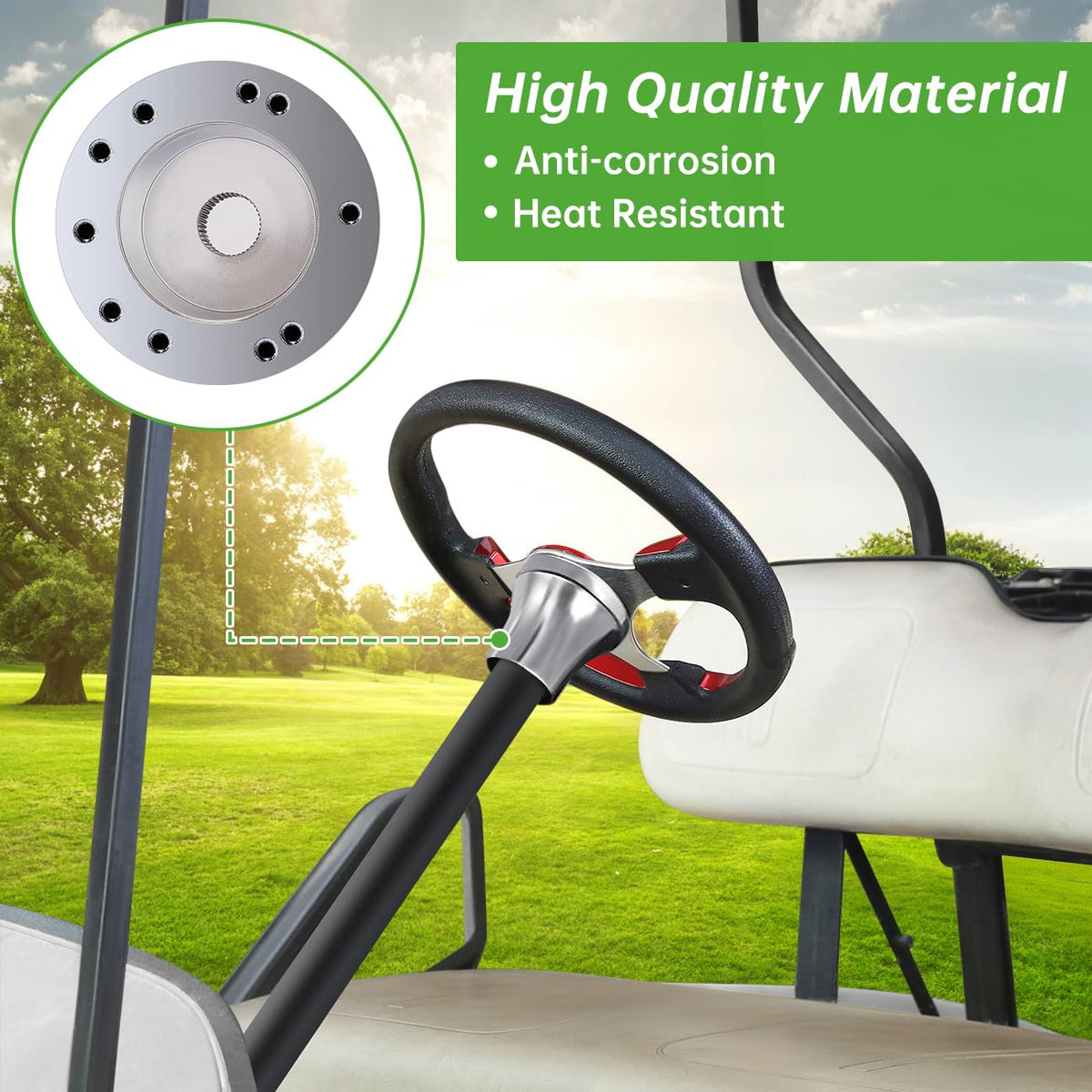 10L0L electroplated aluminum alloy build illustrates corrosion resistance for outdoor golf carts.
