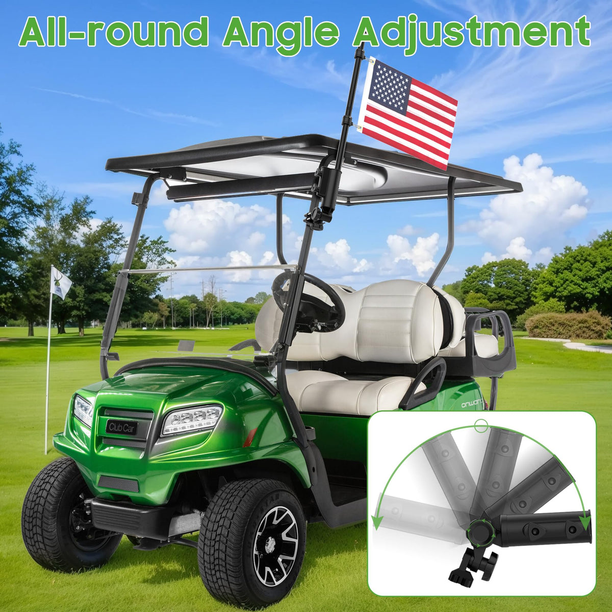 10L0L embroidered USA flag of 18x12 inches for lasting color outdoors.
