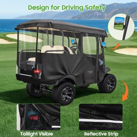 10L0L extended roof design maintains headroom and shade during sunny drives.