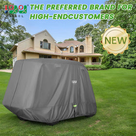 10L0L extended roof cover side view fits 2/2+2 carts for versatile protection.