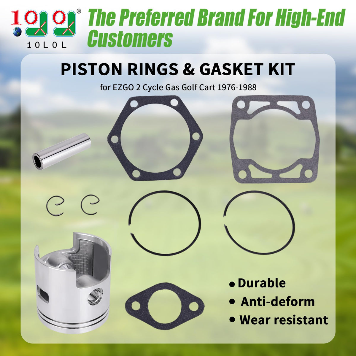 10L0L EZGO 1976-1988 piston rings kit for reliable compression