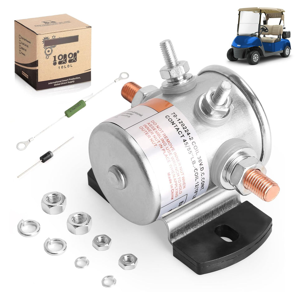 10L0L EZGO 36V solenoid relay with resistor and diode for smooth golf cart operation