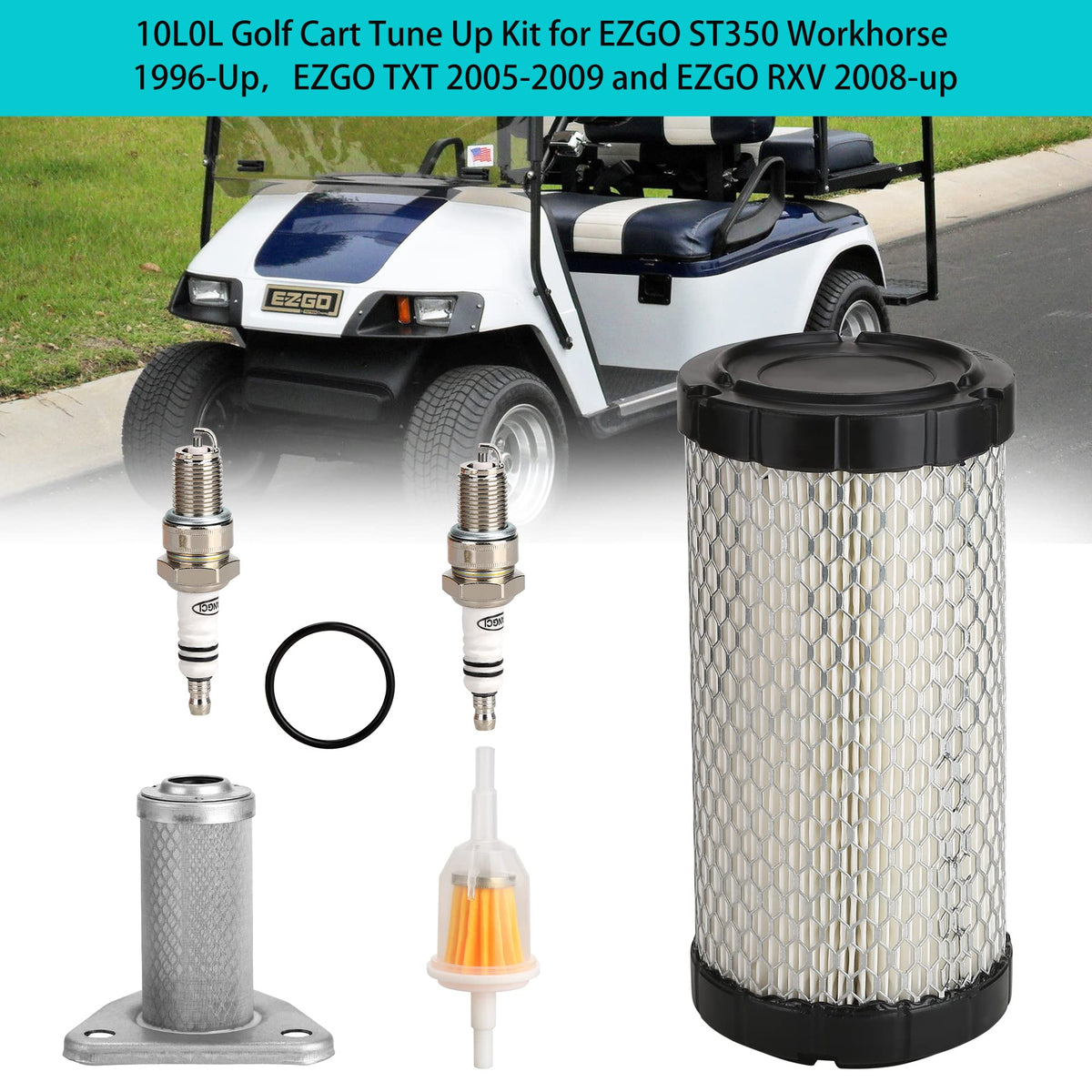 10L0L air filter ensures clean air intake for EZGO engines