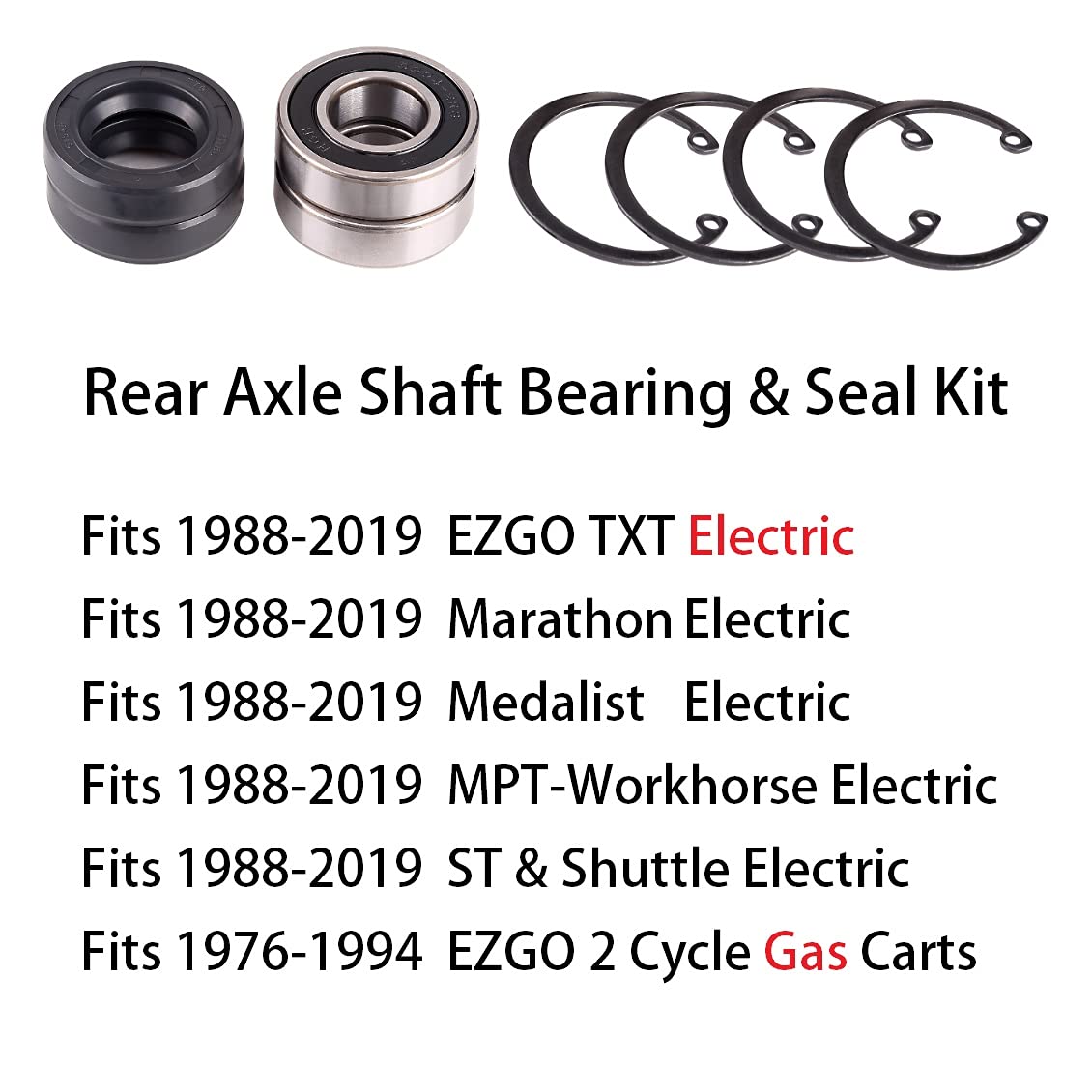 10L0L EZGO 2-pack bearing and seal kit for easy replacement on TXT and Marathon carts.