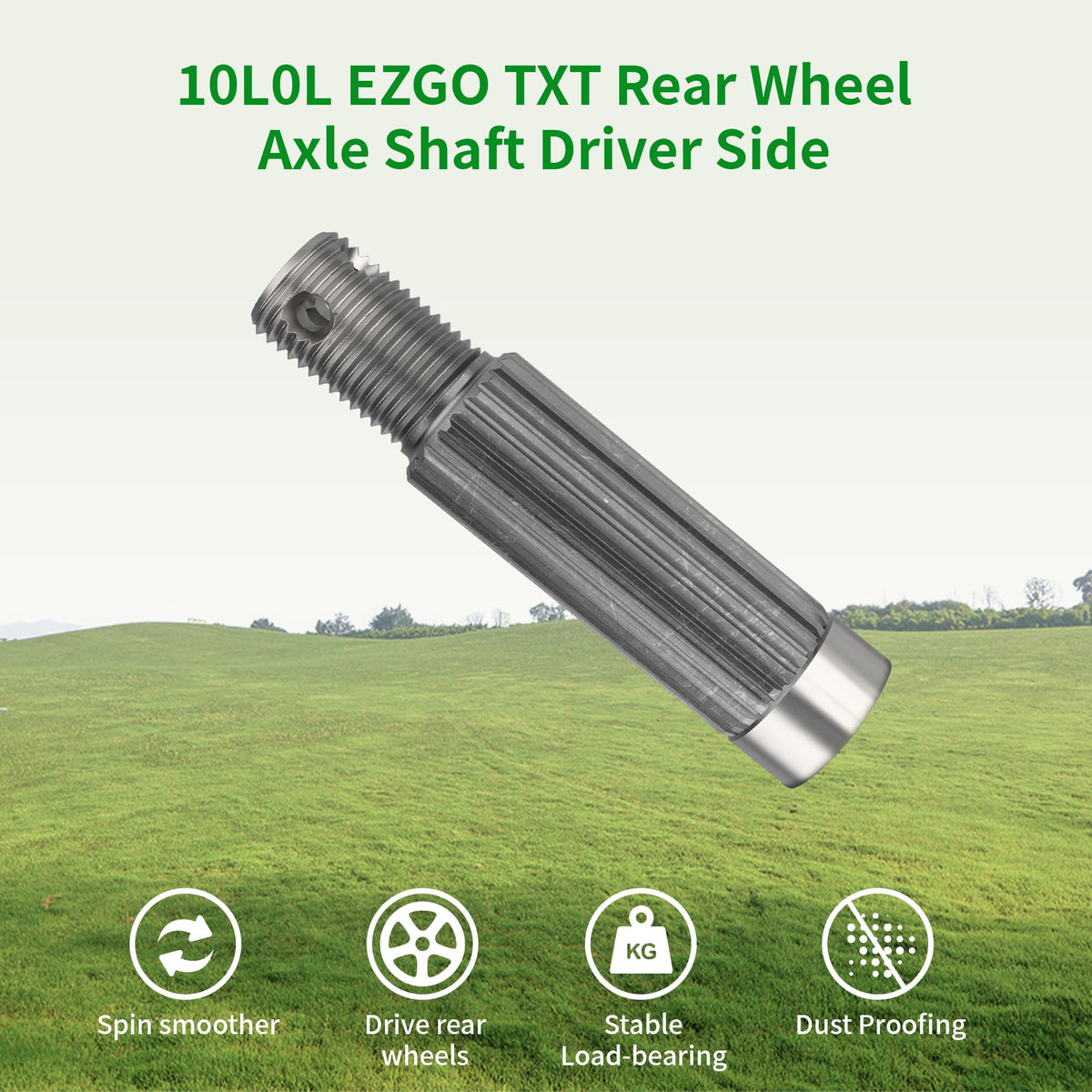 10L0L EZGO castle nut ensures precise axle retention