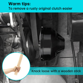 10L0L EZGO clutch cover close-up showing sturdy protective housing