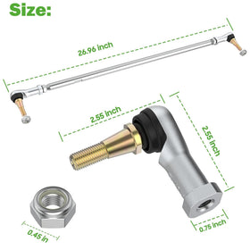 10L0L EZGO-compatible tie rod assembly close-up view