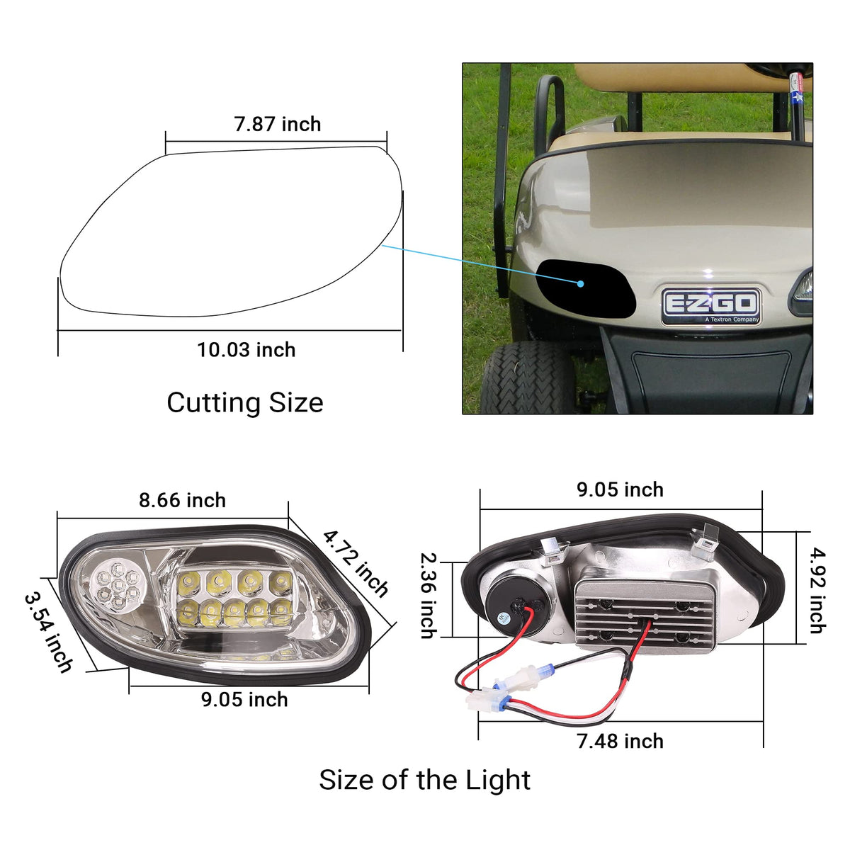 10L0L EZGO Freedom left rear taillight enhances signaling