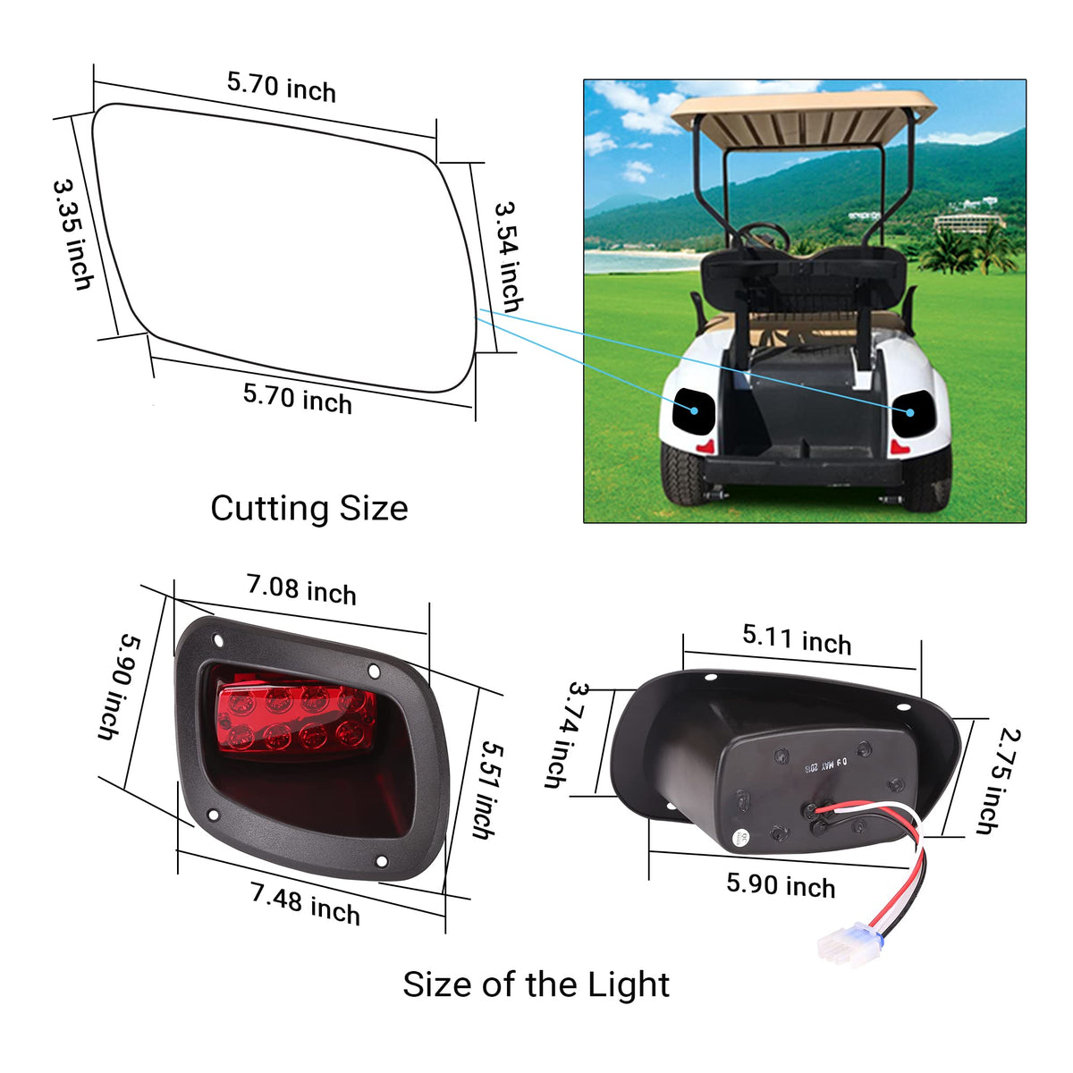 10L0L EZGO Freedom right rear taillight enhances signaling